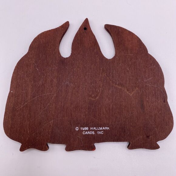 Hallmark 3 Santa Claus Wood Christmas Tree Ornament Handpainted 1986 Vintage - Picture 2 of 3